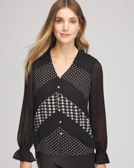 Chico's Clothing Georgette Polka Dot Blouse