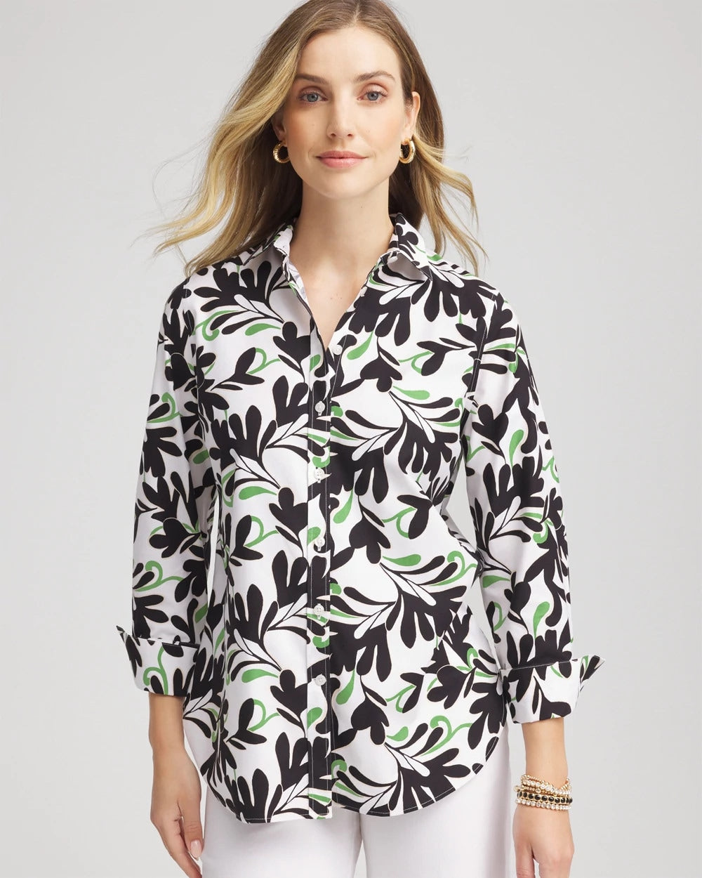 Chico's Clothing No Iron™ Abstract Floral Shirt