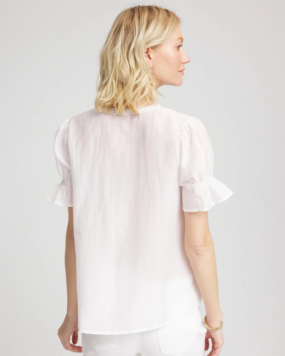 Chico's Clothing Pleated Cotton-Silk Shirt