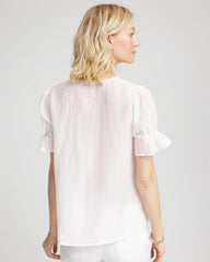 Chico's Clothing Pleated Cotton-Silk Shirt