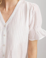 Chico's Clothing Pleated Cotton-Silk Shirt