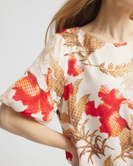 Chico's Clothing Floral Bubble-Hem Blouse