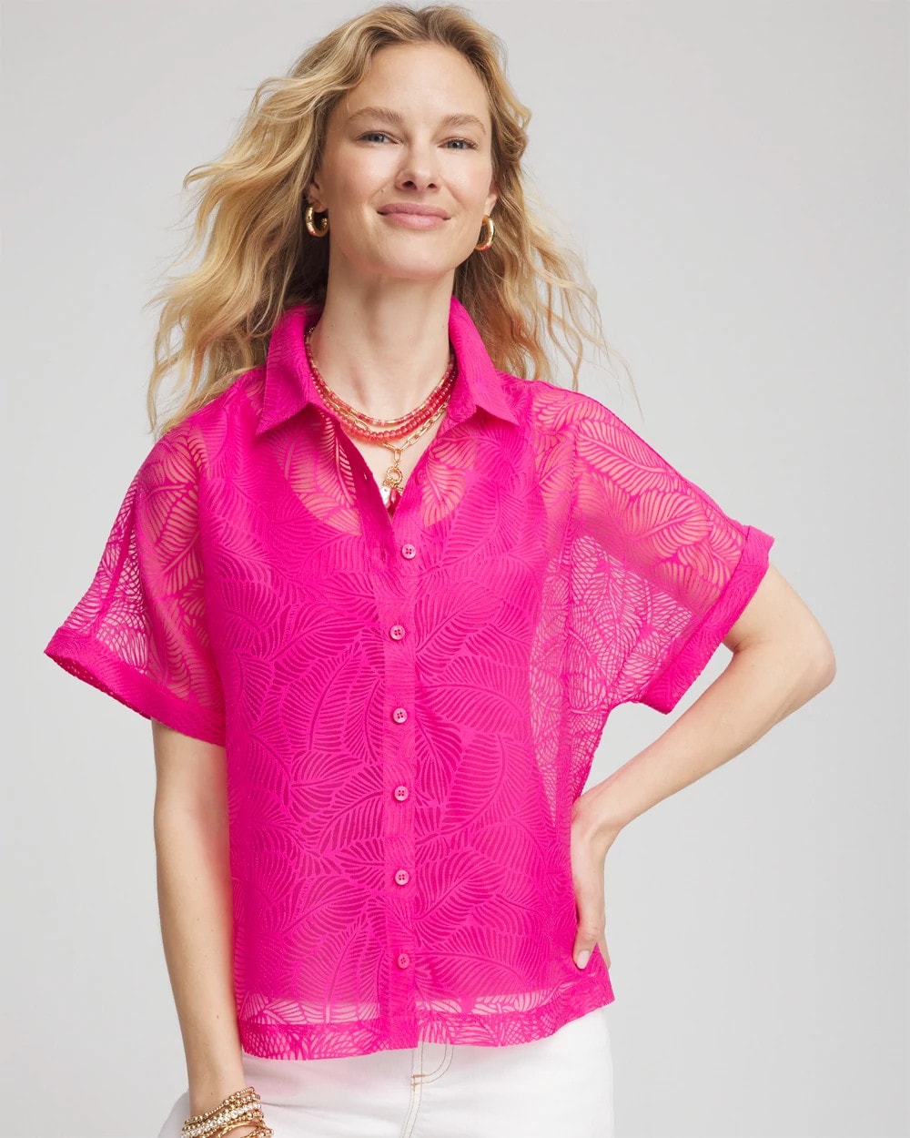 Chico's Clothing Deco Burnout Shirt