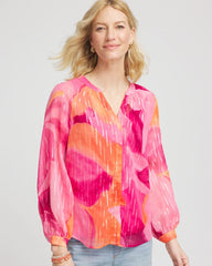 Chico's Clothing Watercolor Classic Fit Chiffon Blouse