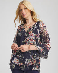 Chico's Clothing Floral Georgette Blouse