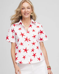 Chico's Clothing Starfish Short Sleeve Swing Shirt