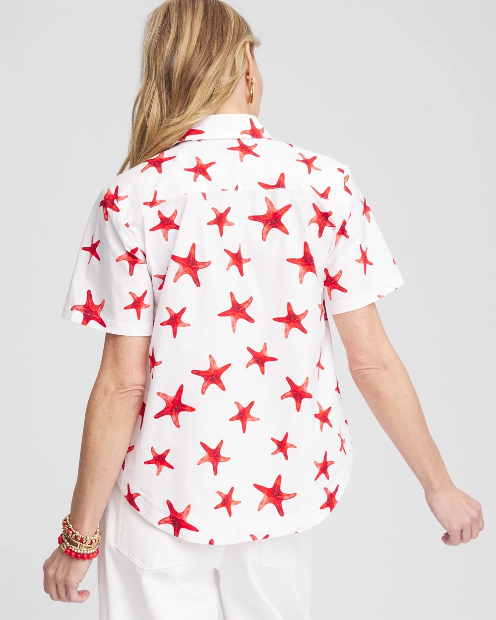 Chico's Clothing Starfish Short Sleeve Swing Shirt