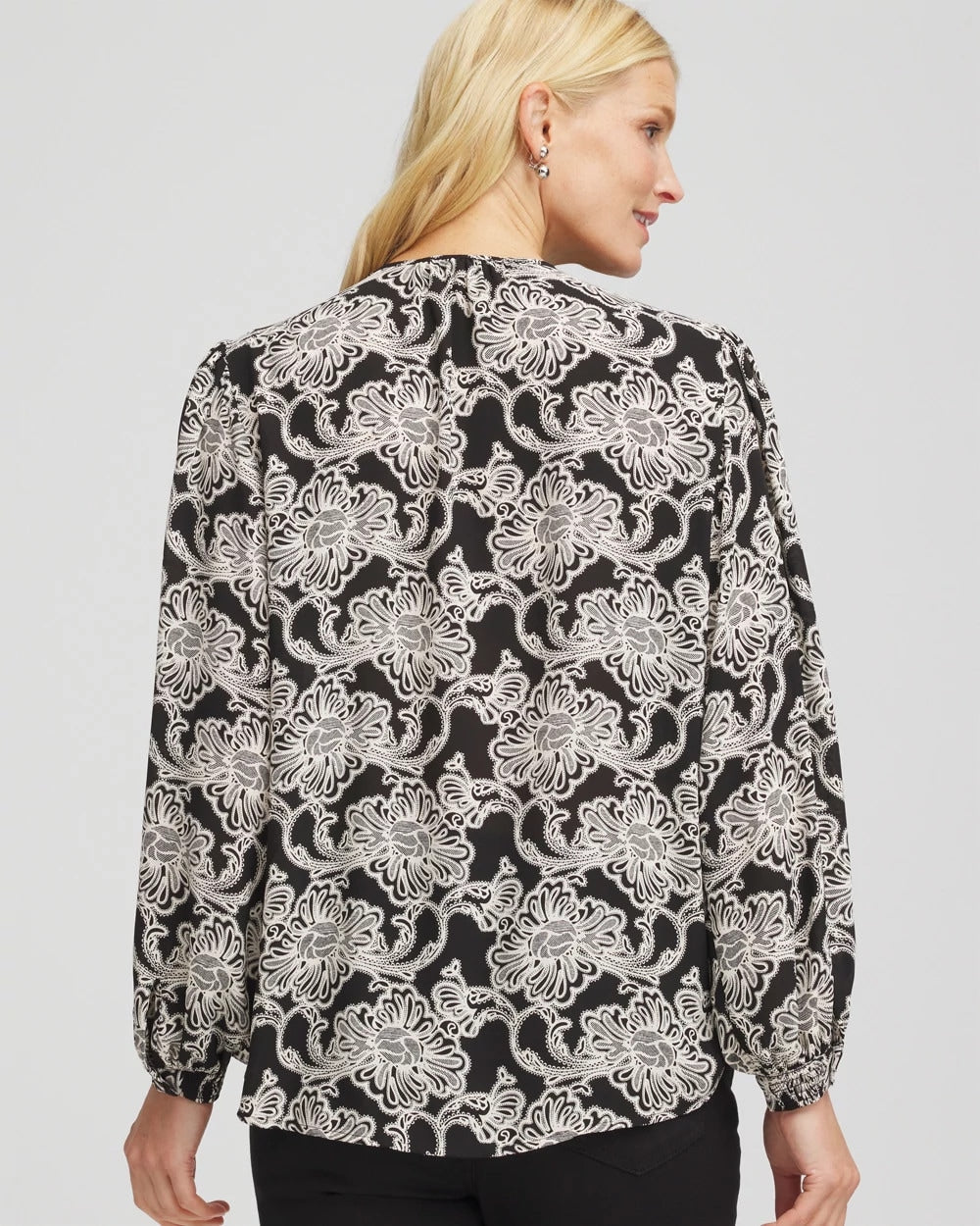Chico's Clothing Caviar Bead Georgette Blouse