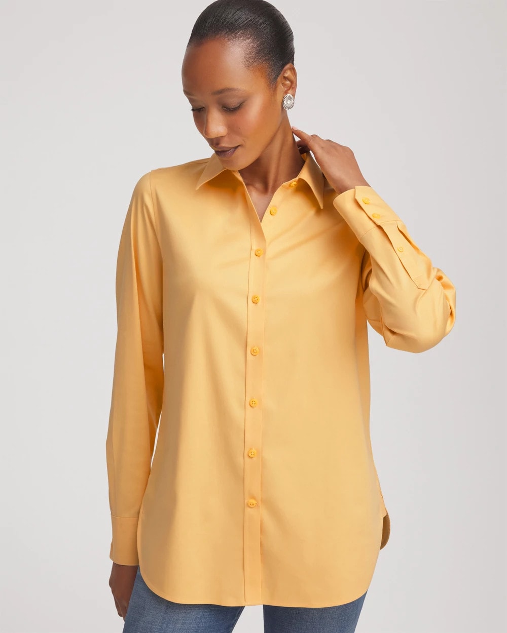 Chico's Clothing No Iron™ Stretch-Sateen Shirt