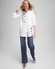 Chico's Clothing No Iron™ Valentine's Day Embroidered Tunic