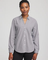 Chico's Clothing Poplin Stripe Shirt