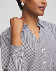 Chico's Clothing Poplin Stripe Shirt
