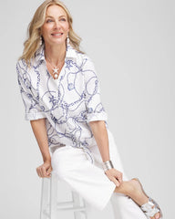 Chico's Clothing No Iron™ Seashell Tie-Front Top