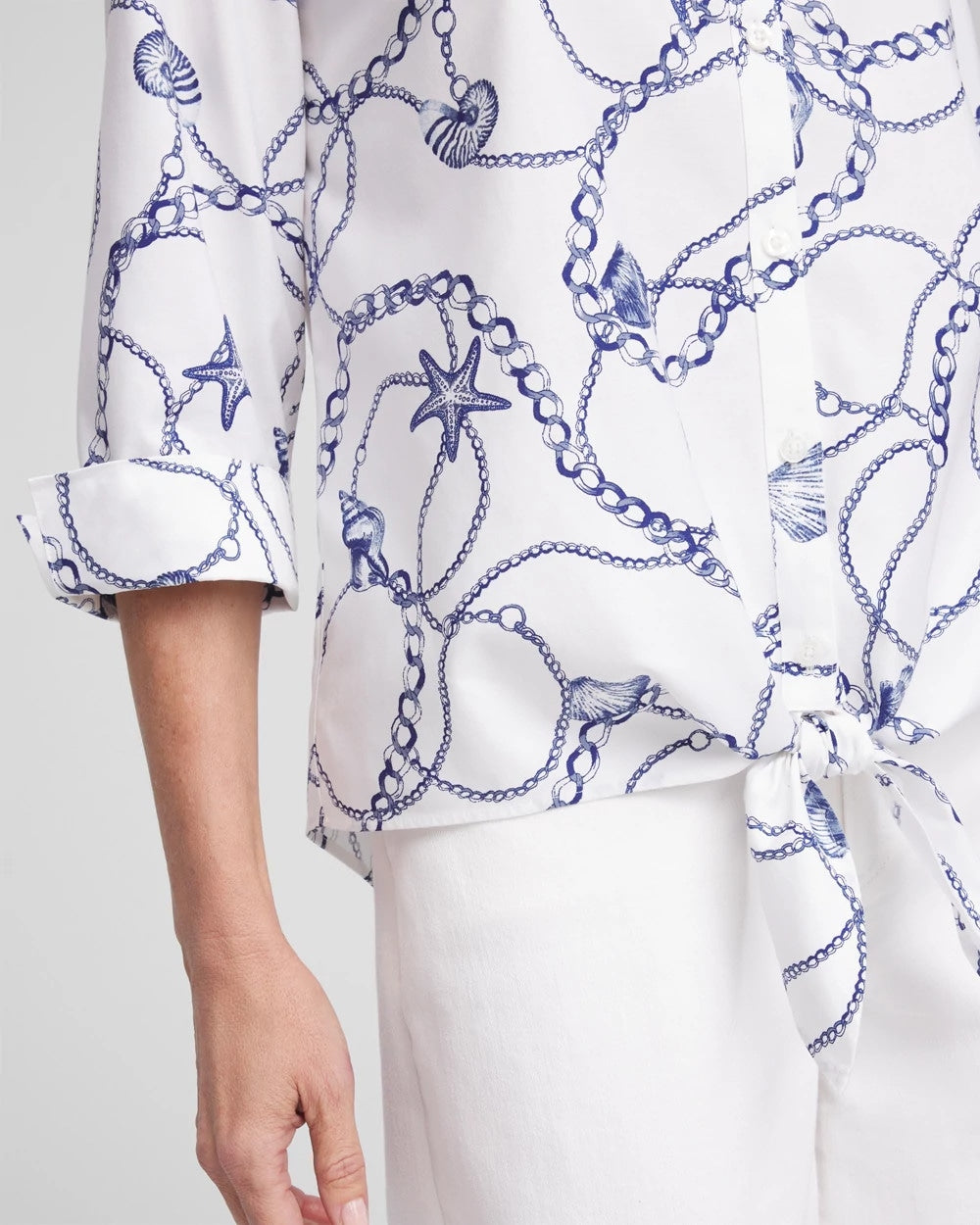 Chico's Clothing No Iron™ Seashell Tie-Front Top