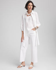 Chico's Clothing Pintuck Placket Linen Tunic
