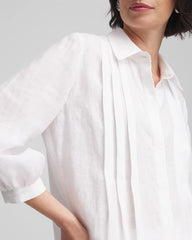 Chico's Clothing Pintuck Placket Linen Tunic
