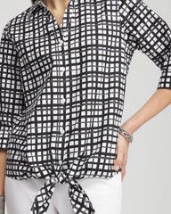 Chico's Clothing No Iron™ Plaid Tie-Front Top