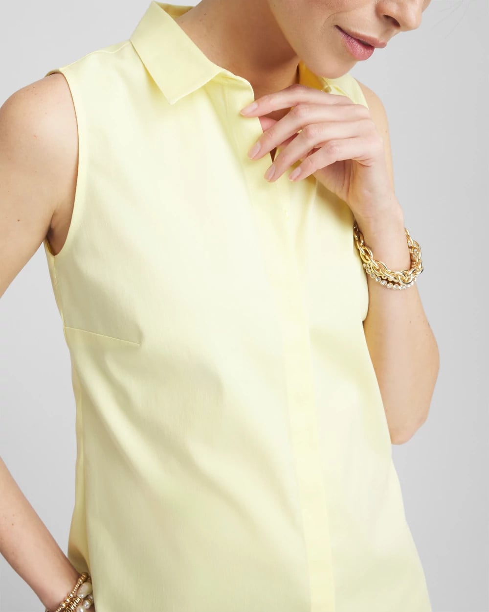 Chico's Clothing No Iron™ Sleeveless Sateen Shirt