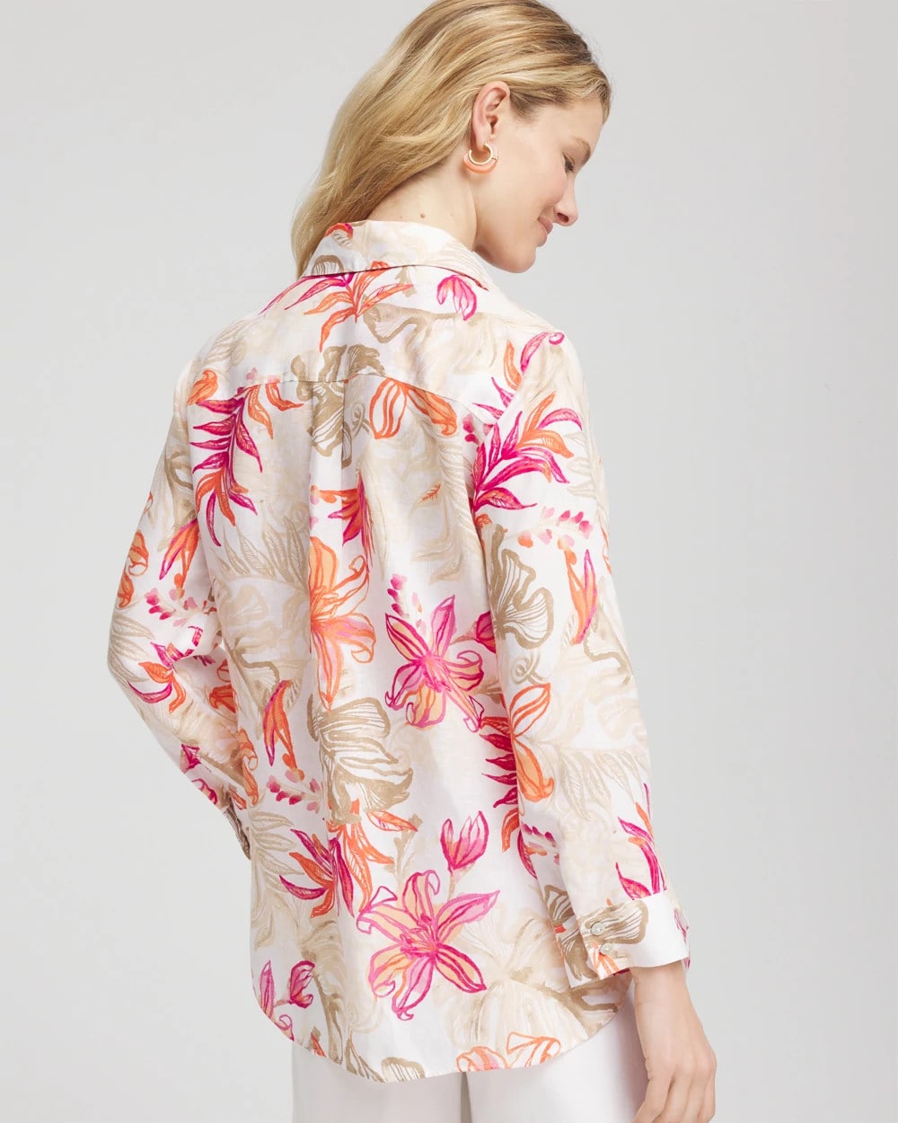 Chico's Clothing No Iron™ Tropical Floral Linen Shirt
