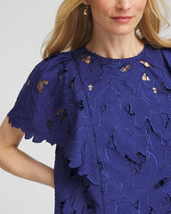Chico's Clothing Lace Detail Flutter Sleeve Top