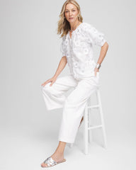 Chico's Clothing Applique Embroidered Top