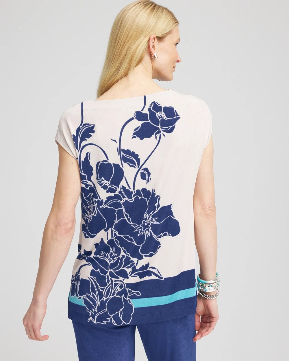 Chico's Clothing Travelers™ Wildflower Cap-Sleeved Tunic