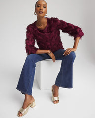 Chico's Clothing Chevron Fringe Party Top