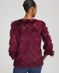 Chico's Clothing Chevron Fringe Party Top