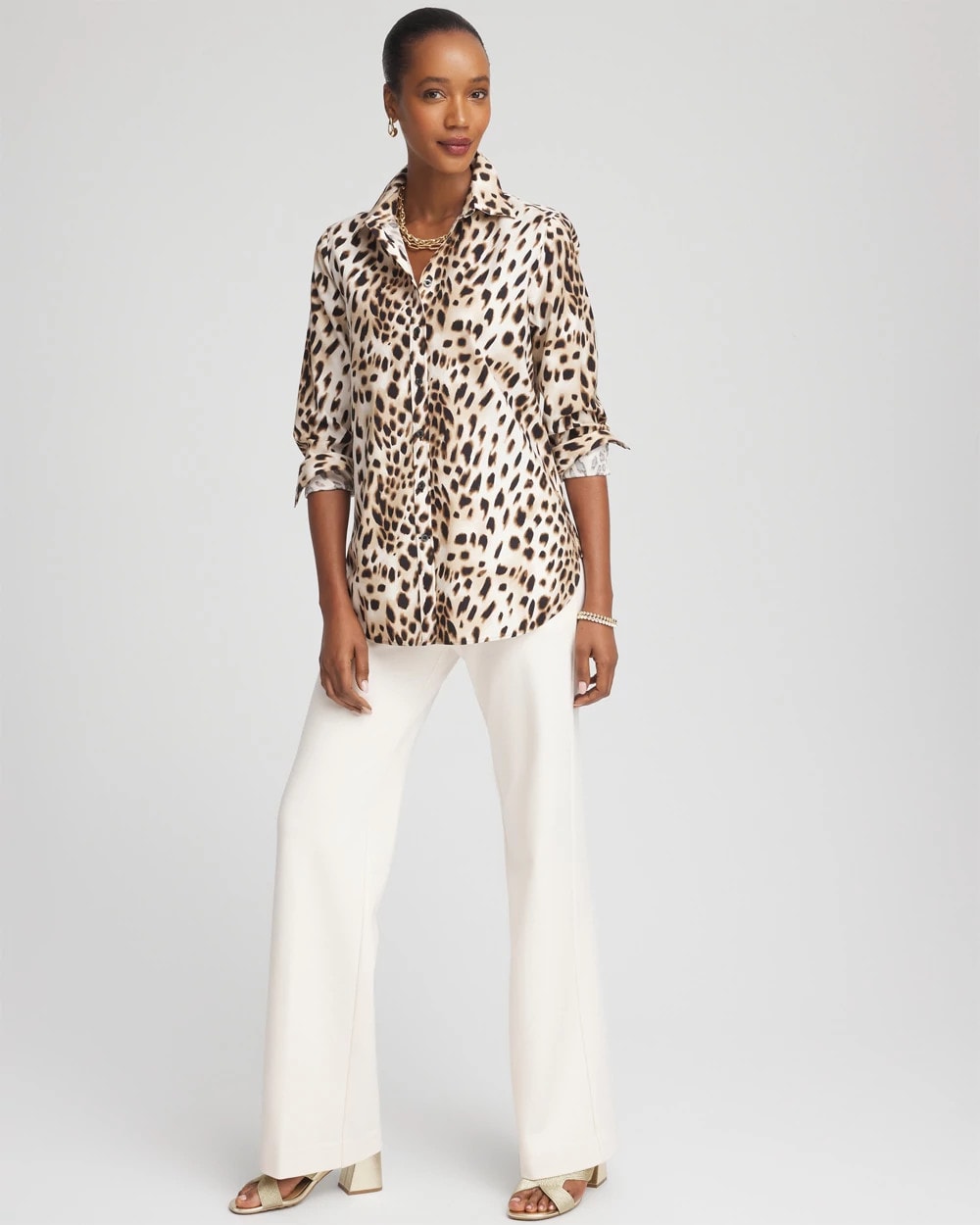 Chico's Clothing No Iron™ Animal Print Shirt