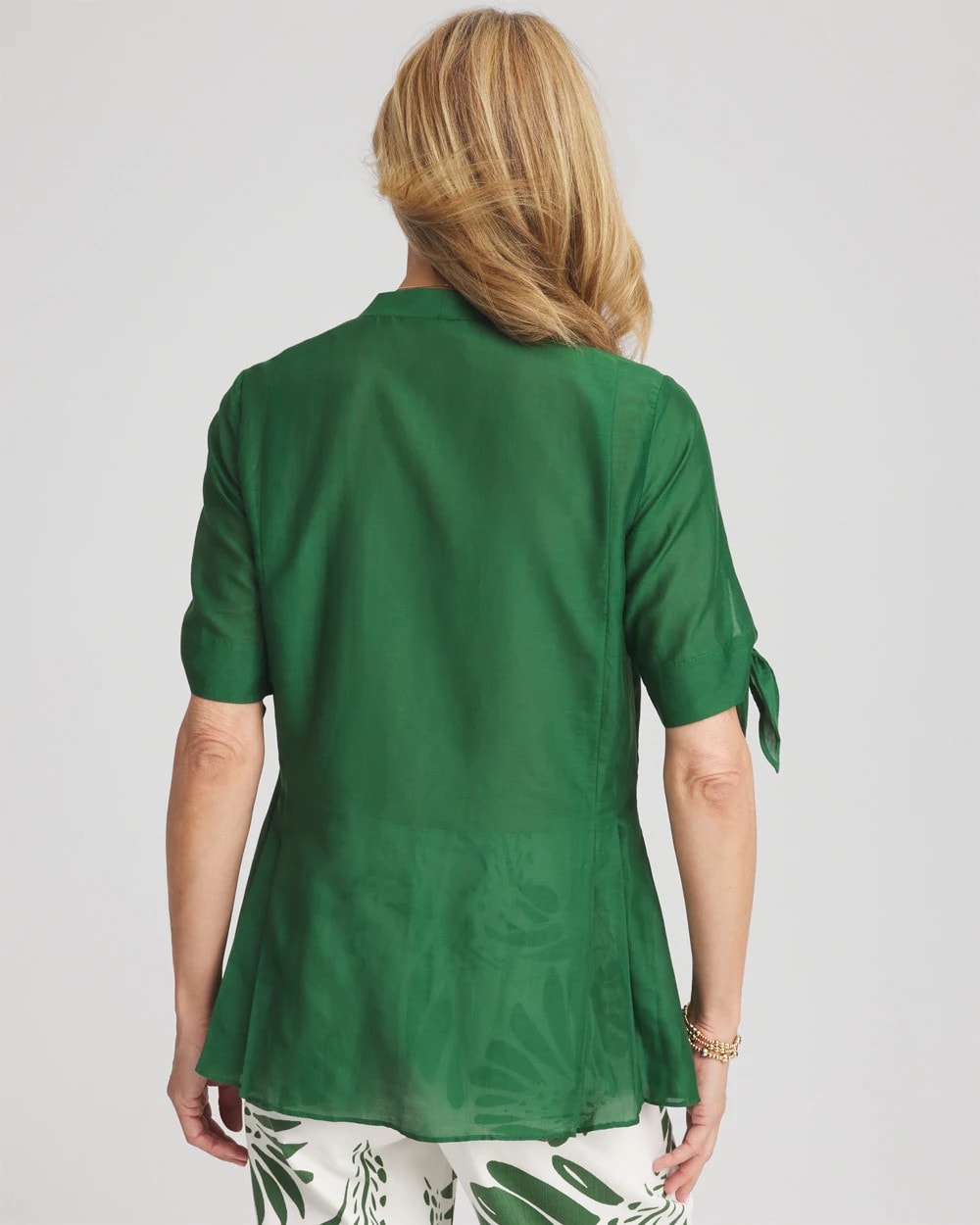 Chico's Clothing Cotton Voile & Silk Pleated Blouse