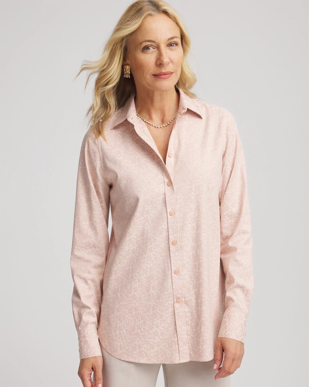 Chico's Clothing No Iron™ Feminine Jacquard Shirt