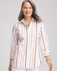 Chico's Clothing No Iron™ Striped Stretch-Sateen Shirt