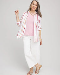 Chico's Clothing No Iron™ Striped Stretch-Sateen Shirt