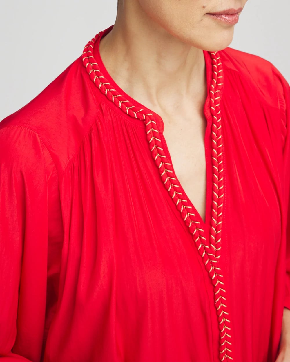 Chico's Clothing Braided Batwing Blouse