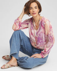 Chico's Clothing Georgette Pintuck Blouse