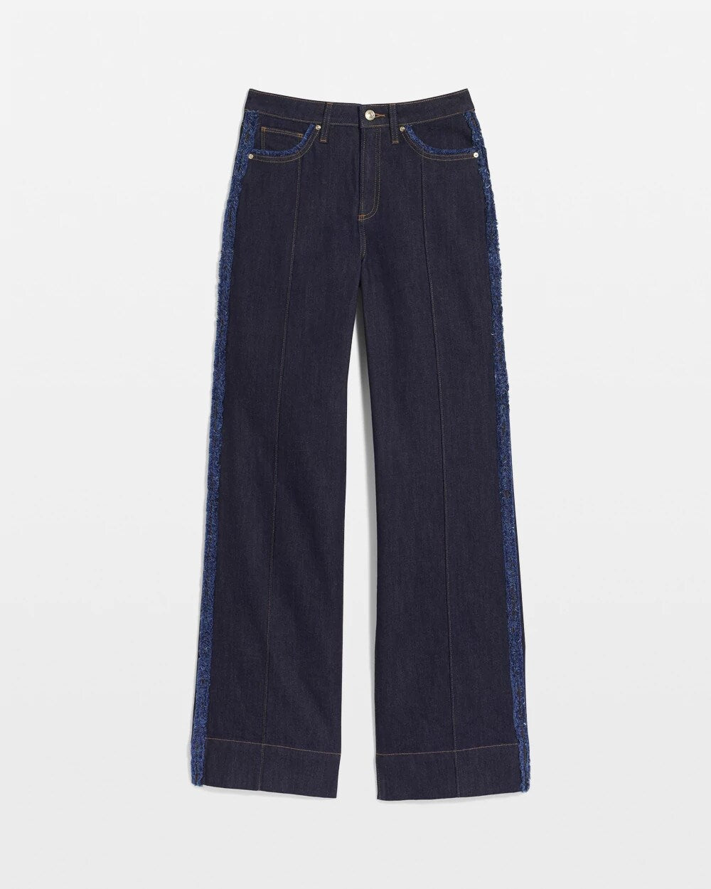 Chico's Clothing Frayed High-Rise Wide-Leg Jeans