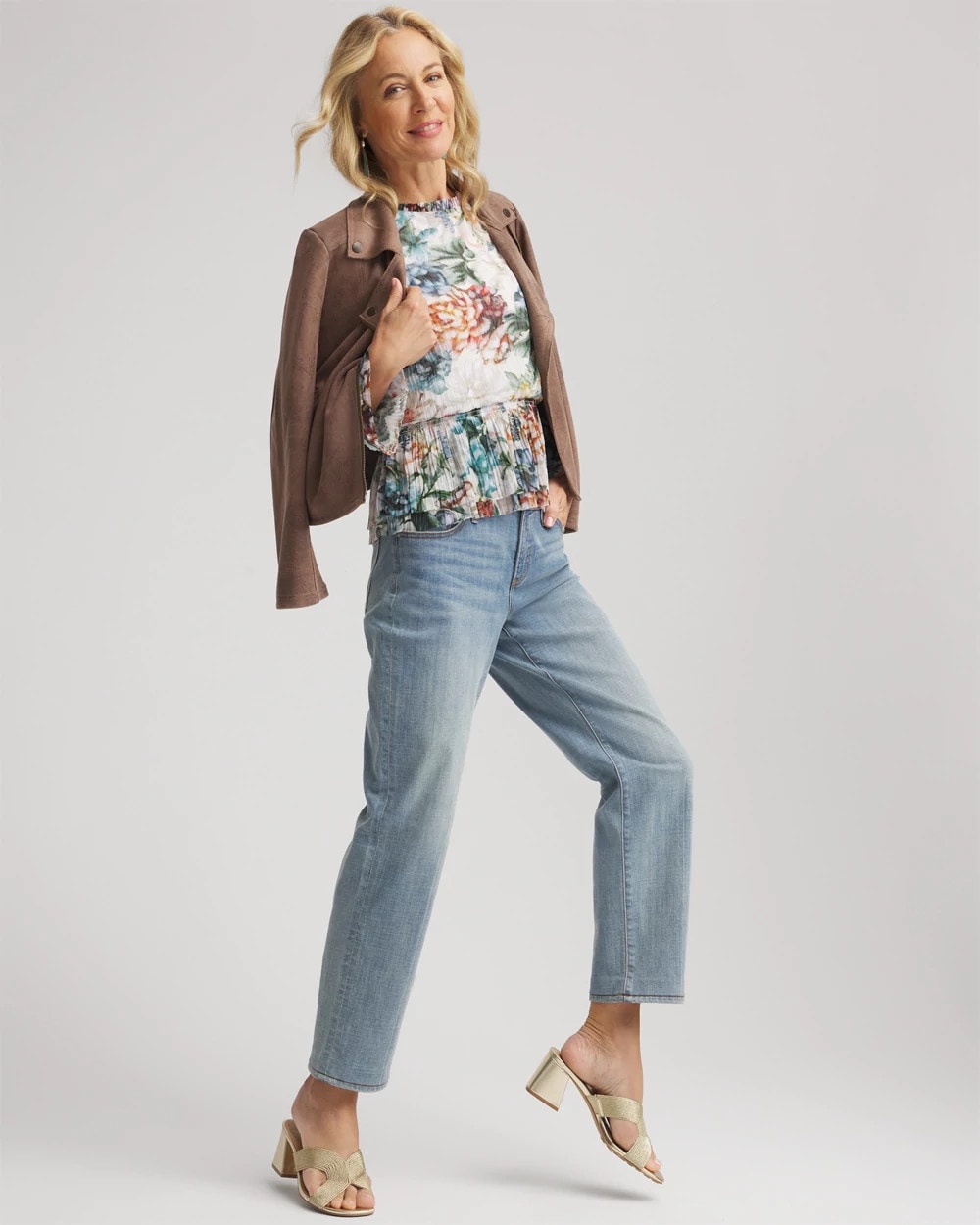 Chico's Clothing Girlfriend Straight Ankle Jeans