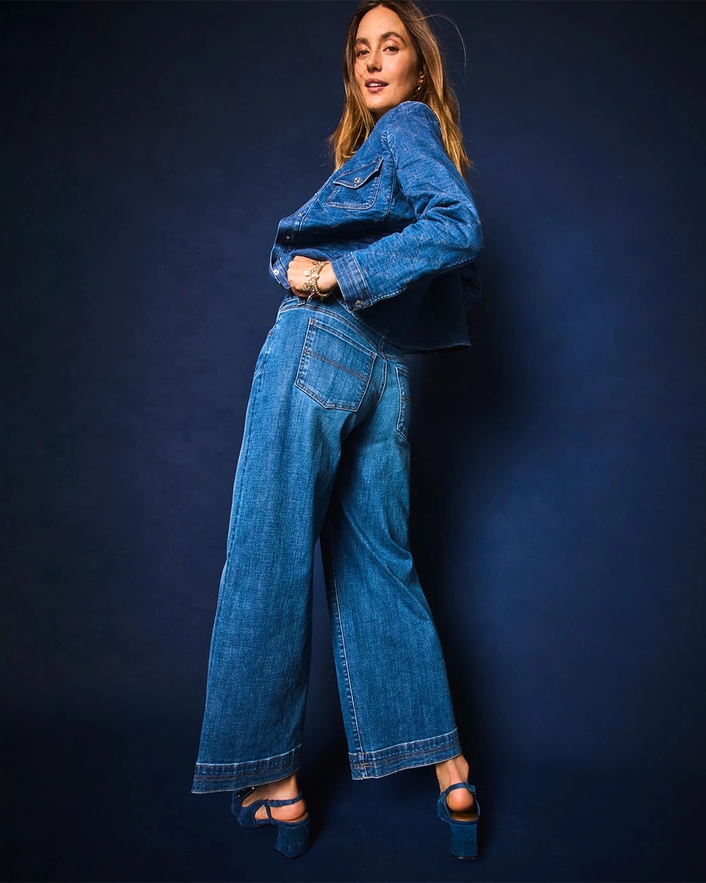 Chico's Clothing Double Stitch Wide-Leg Cropped Pants