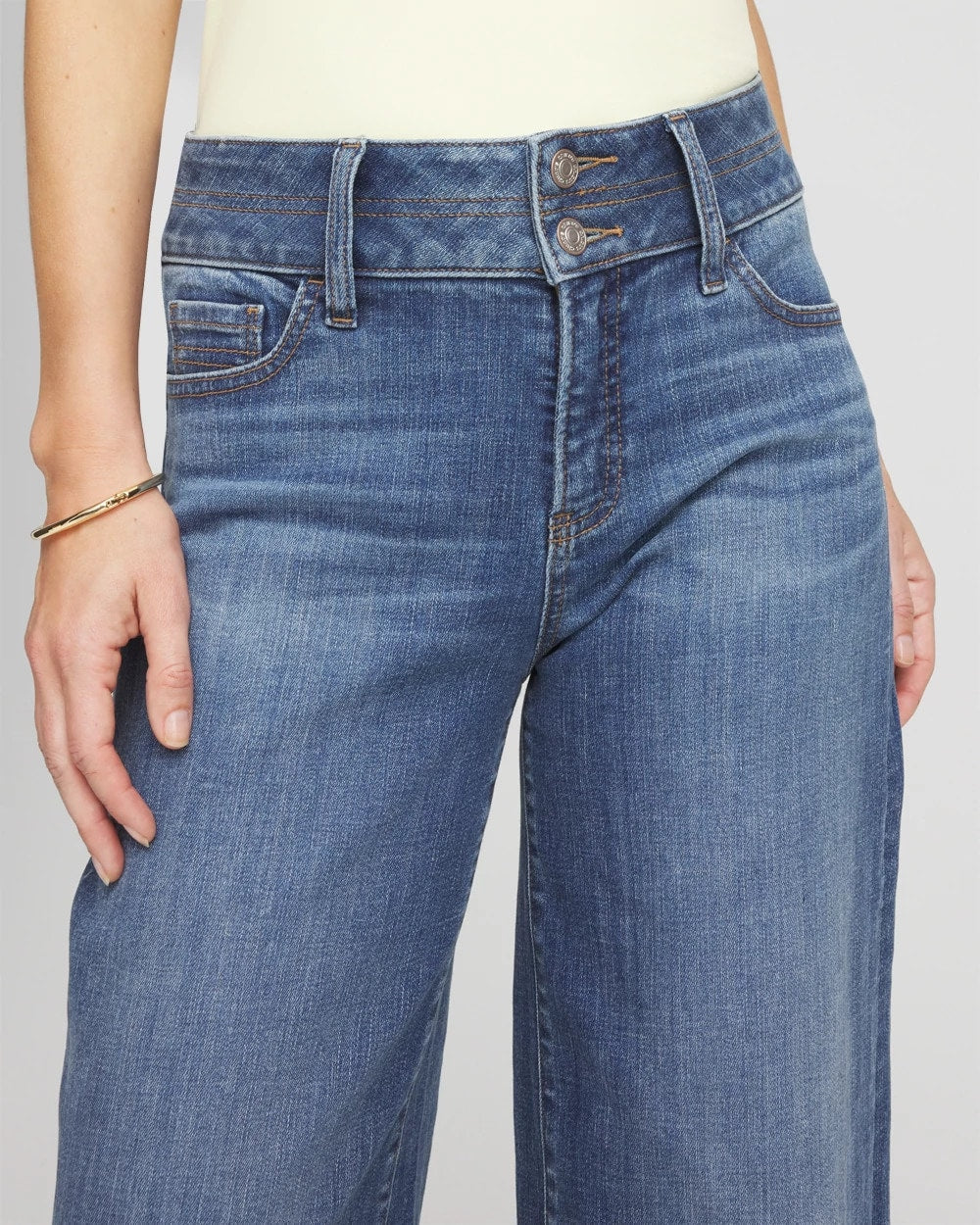 Chico's Clothing Double Stitch Wide-Leg Cropped Pants