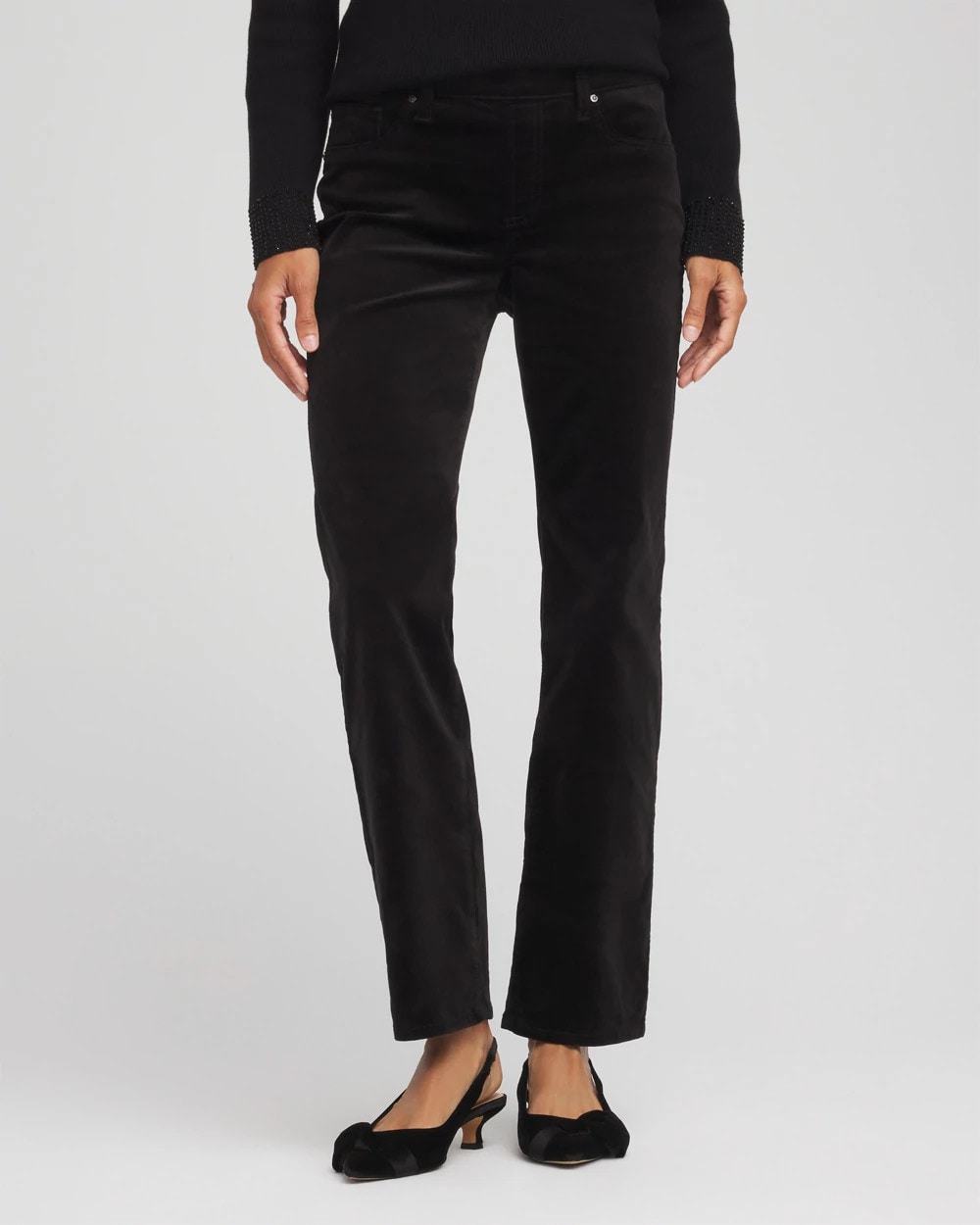 Chico's Clothing Velveteen Pull-On Flared Jeans
