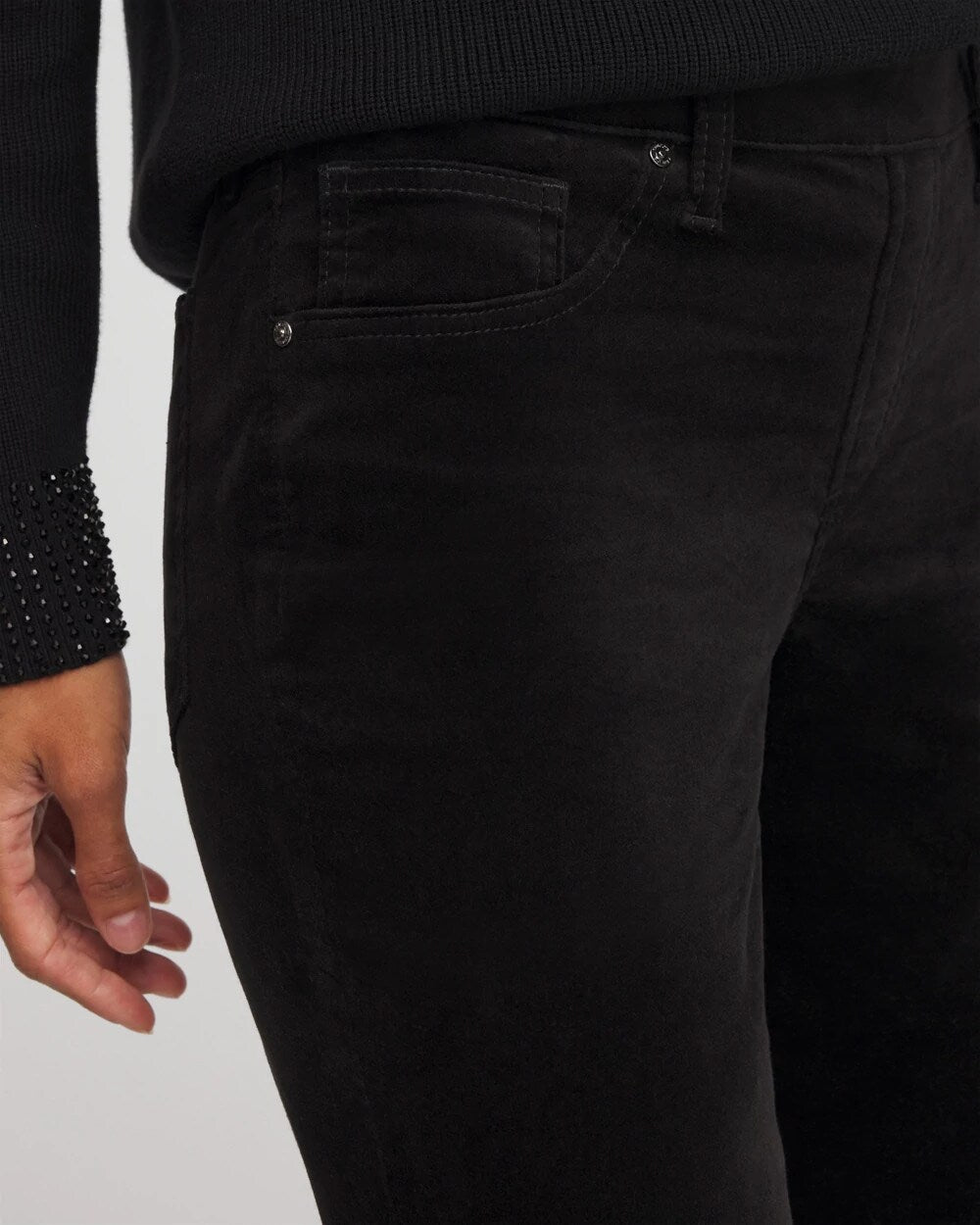 Chico's Clothing Velveteen Pull-On Flared Jeans