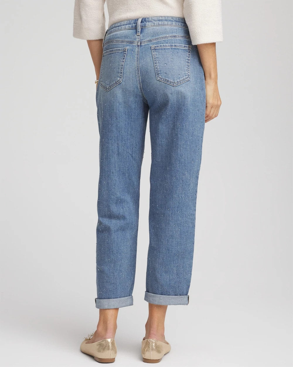 Chico's Clothing Dewdrop Boyfriend Cropped Jeans