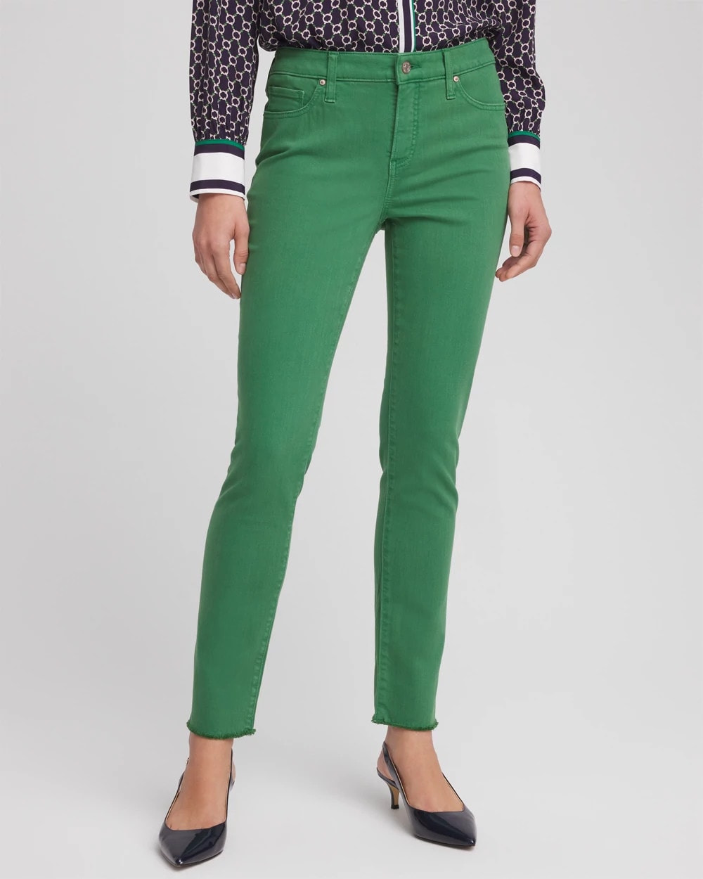 Chico's Clothing Girlfriend Fray Hem Ankle Jeans