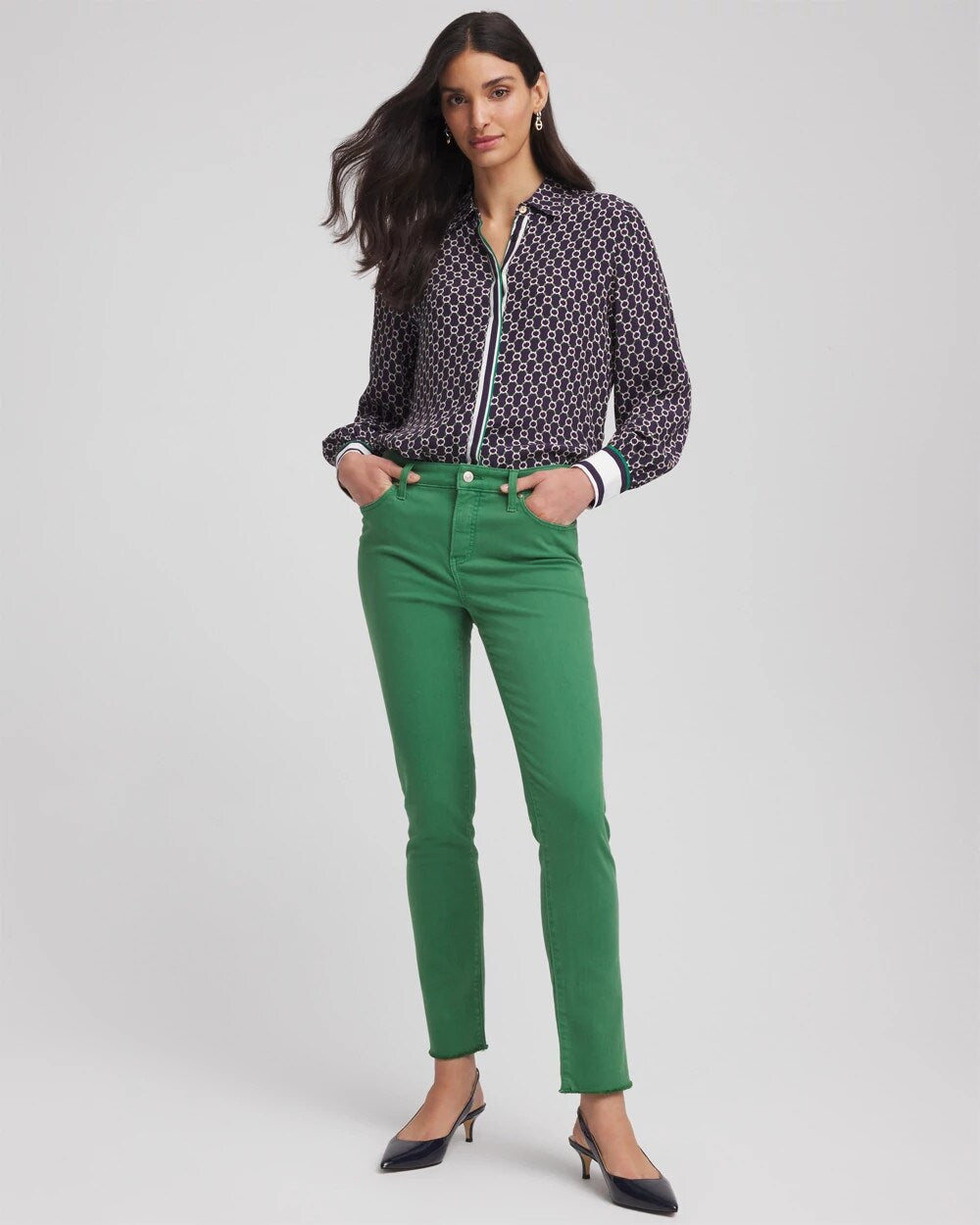 Chico's Clothing Girlfriend Fray Hem Ankle Jeans