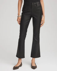 Chico's Clothing Coated Girlfriend Cropped Flared Jeans