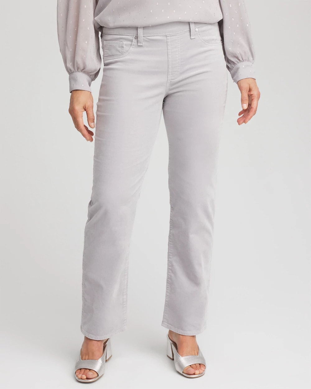 Chico's Clothing Velveteen Pull-On Flared Jeans