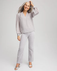 Chico's Clothing Velveteen Pull-On Flared Jeans