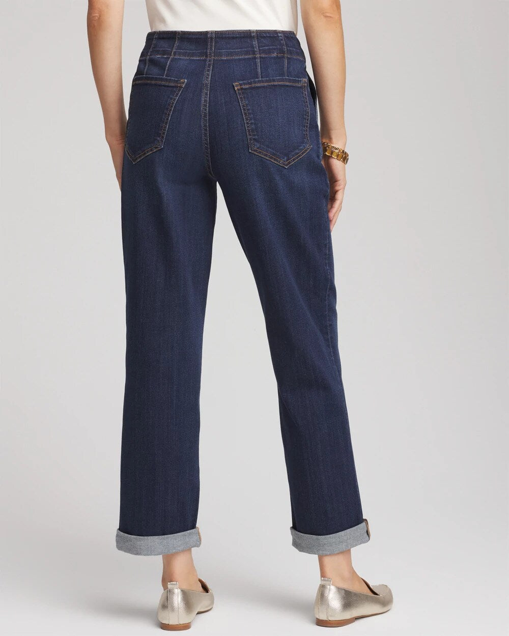 Chico's Clothing Pull-On Boyfriend Cropped Jeans