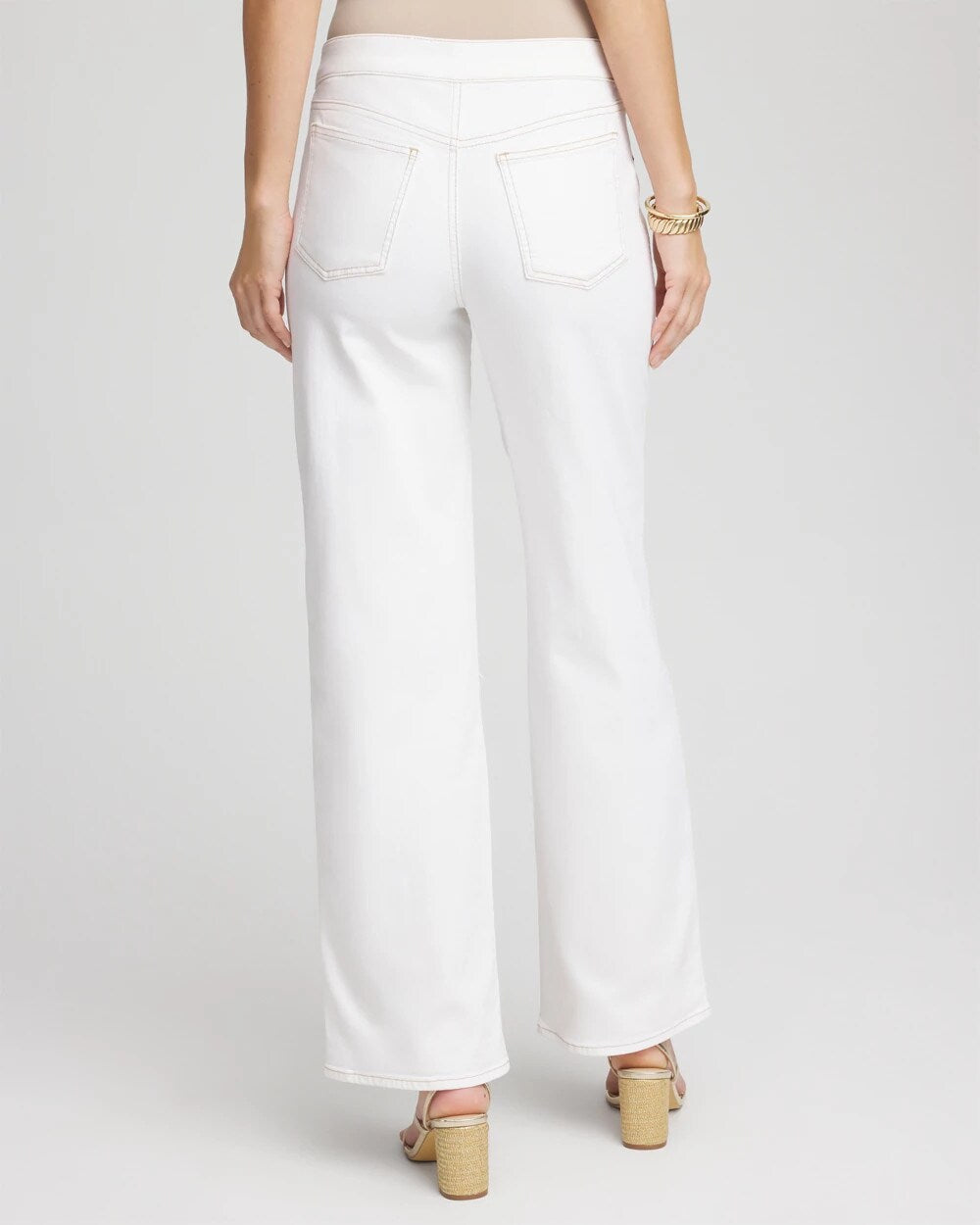 Chico's Clothing Seeded Pull-On Wide-Leg Jeans