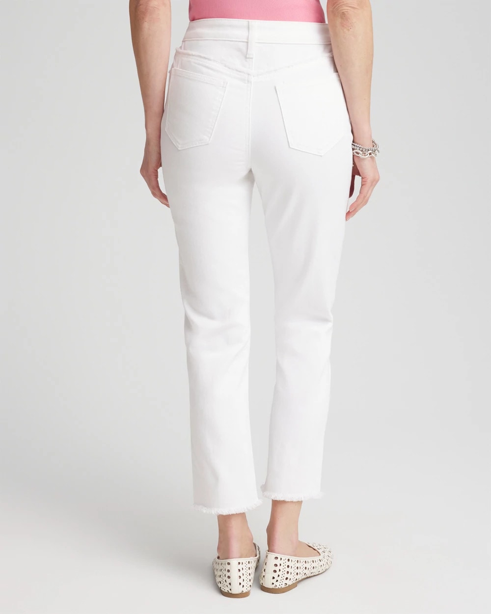 Chico's Clothing Girlfriend Frayed Cropped No Stain Jeans